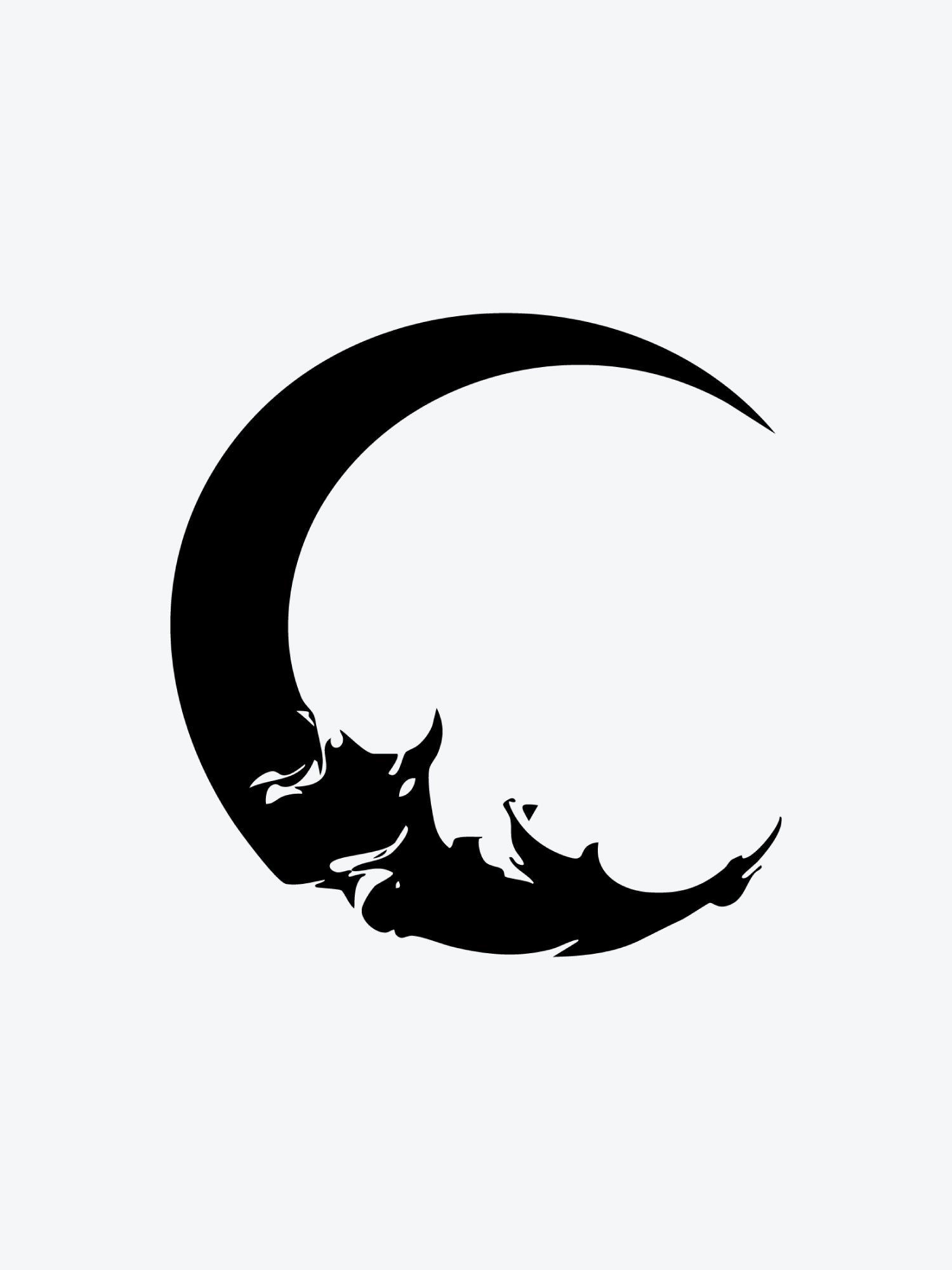 Glitchy Moon temporary tattoo