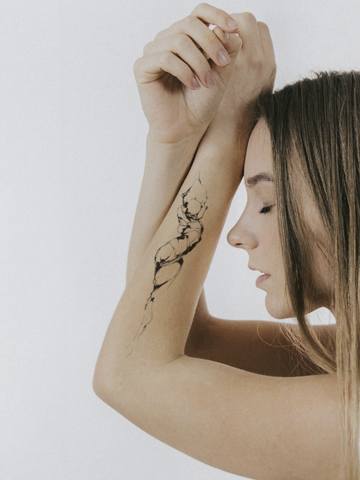 Abstract Woman Linework temporary tattoo