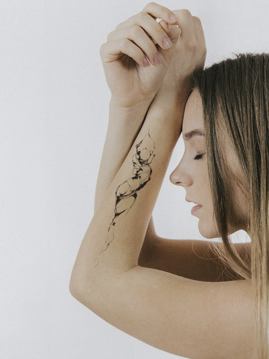 Abstract Woman Linework temporary tattoo