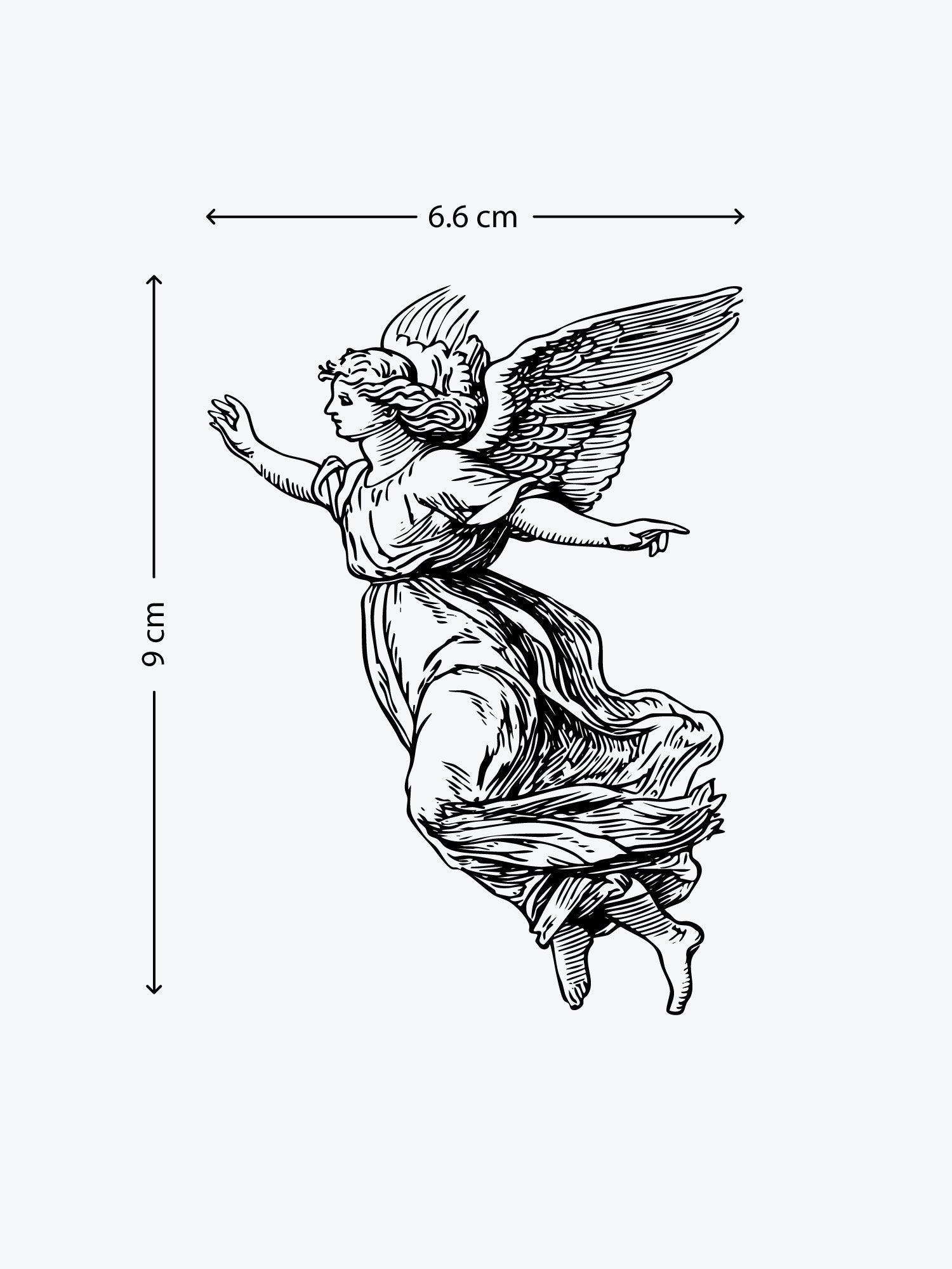 Flying Angel temporary tattoo