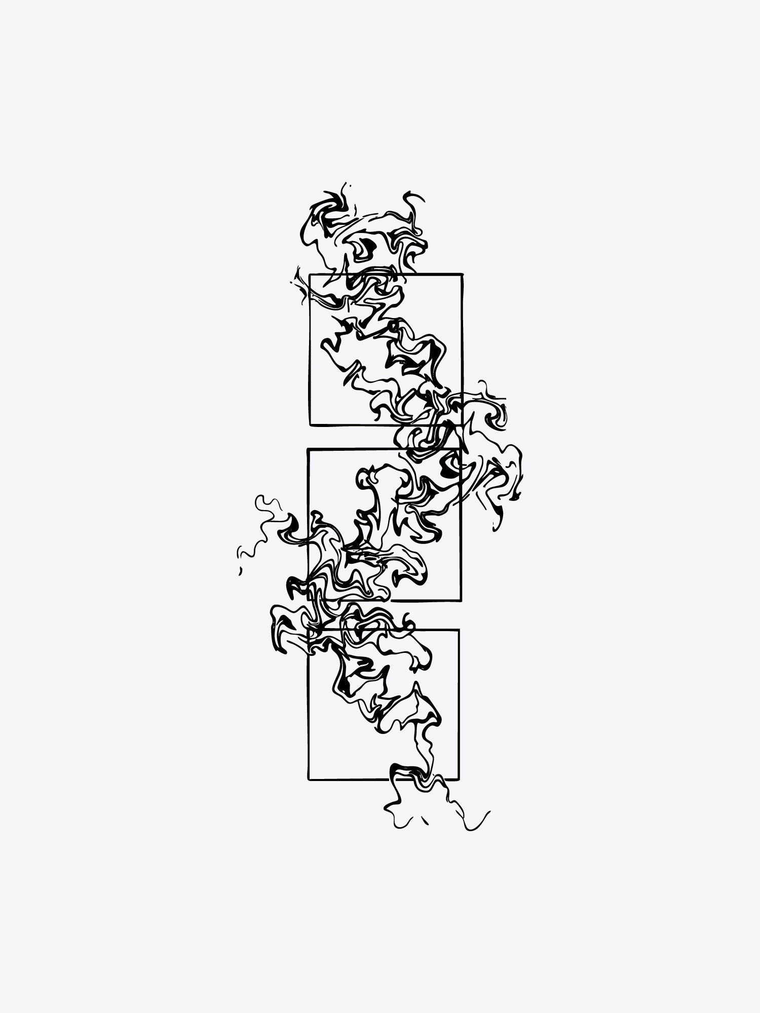 Framed Smoke temporary tattoo