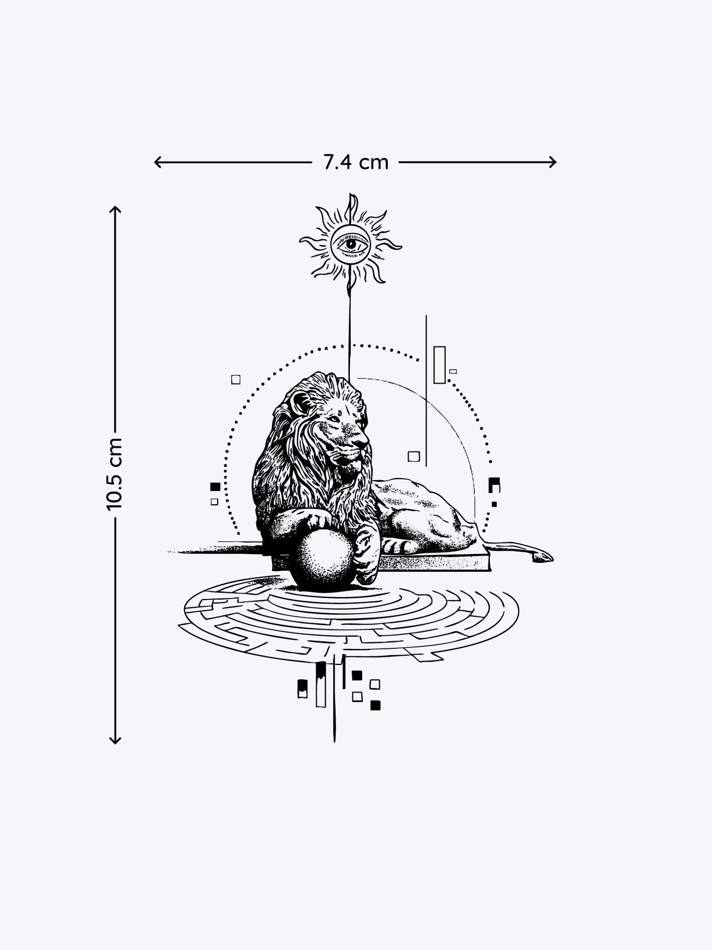 Lion Sculpture temporary tattoo