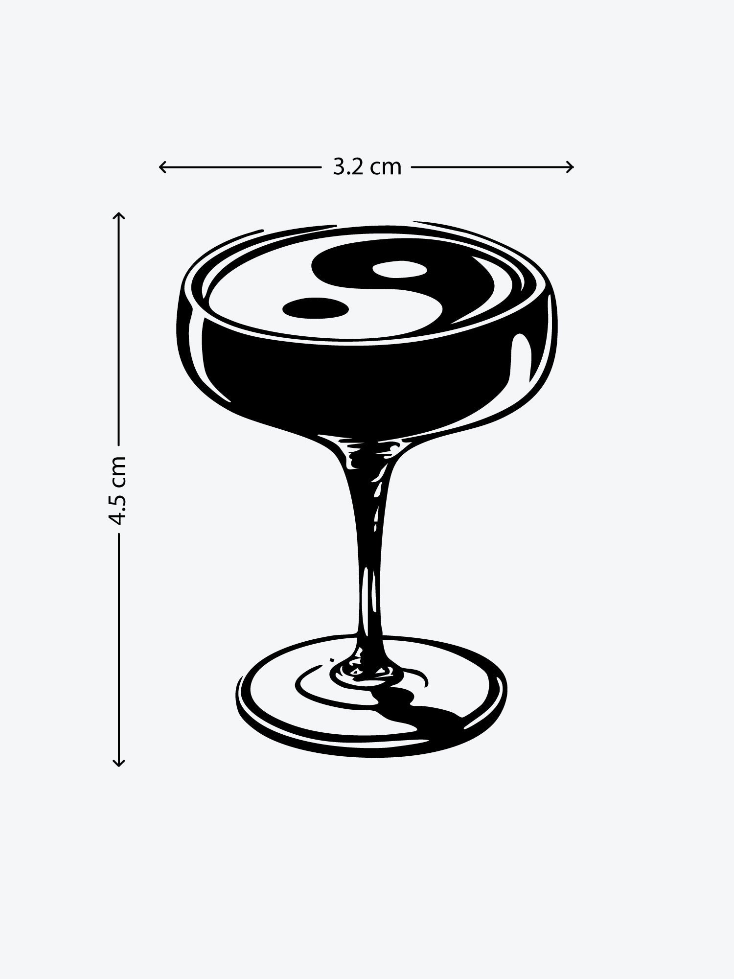 Ying Yang Drink temporary tattoo