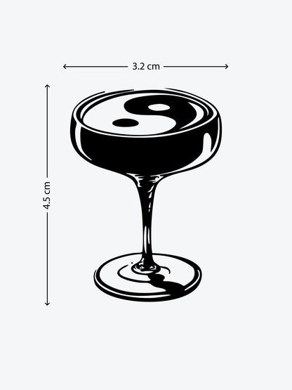 Ying Yang Drink temporary tattoo