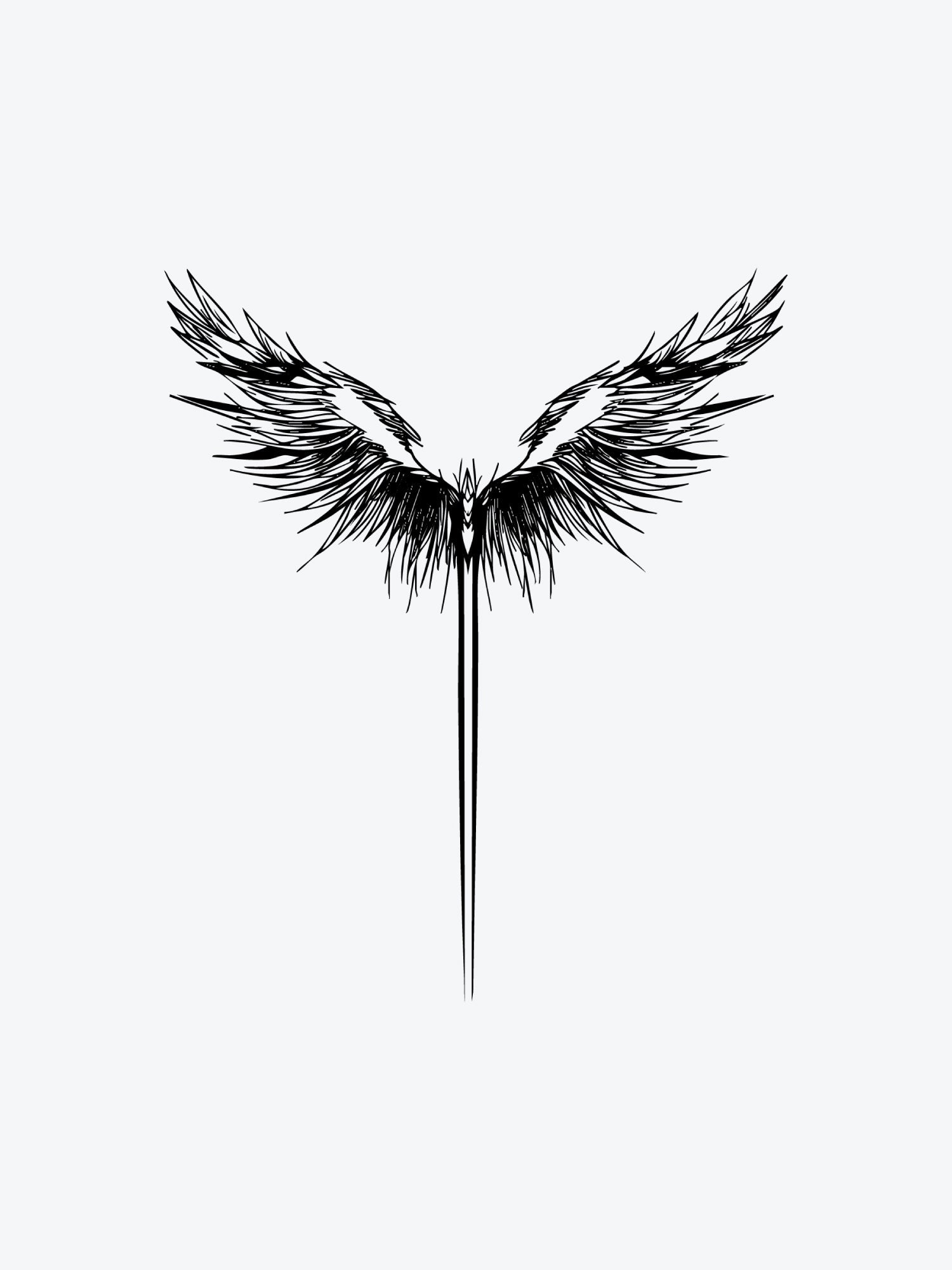 Sharp Wings temporary tattoo
