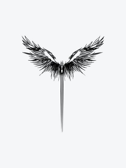 Sharp Wings temporary tattoo