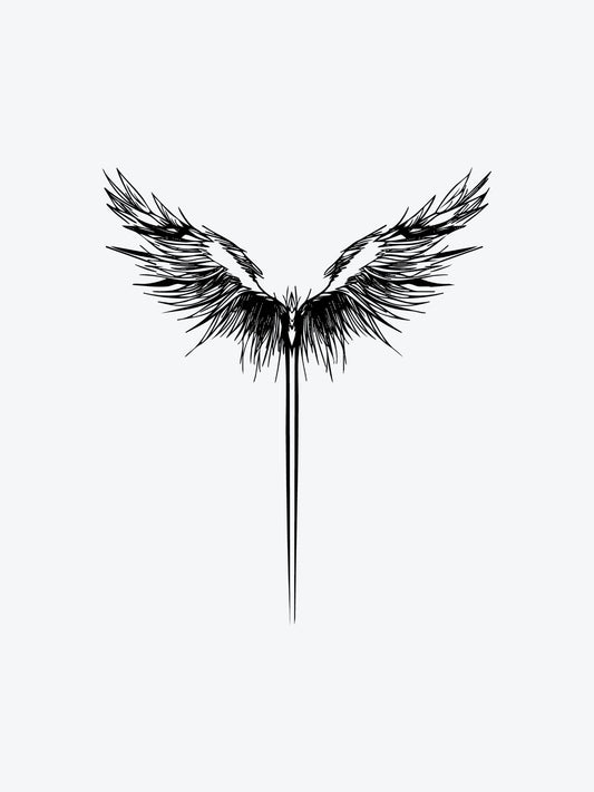 Sharp Wings temporary tattoo
