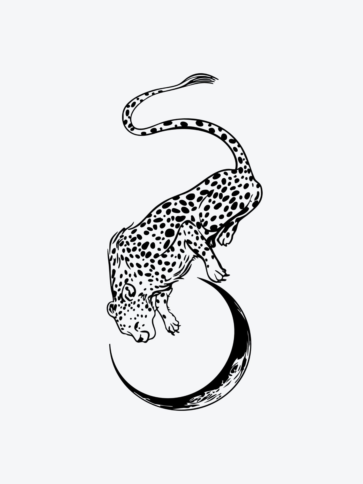 Floating Cheetah temporary tattoo
