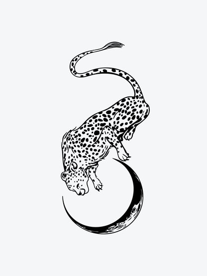 Floating Cheetah temporary tattoo