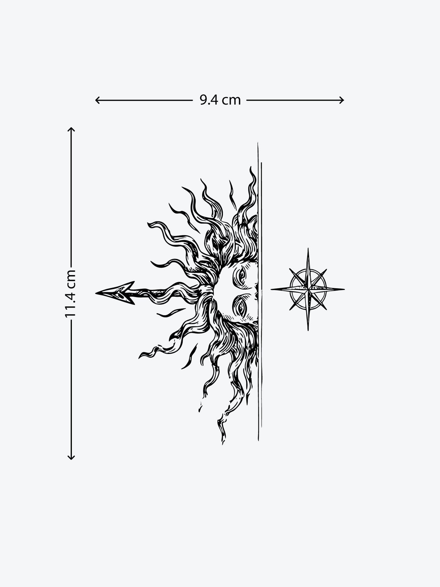 Sun God temporary tattoo