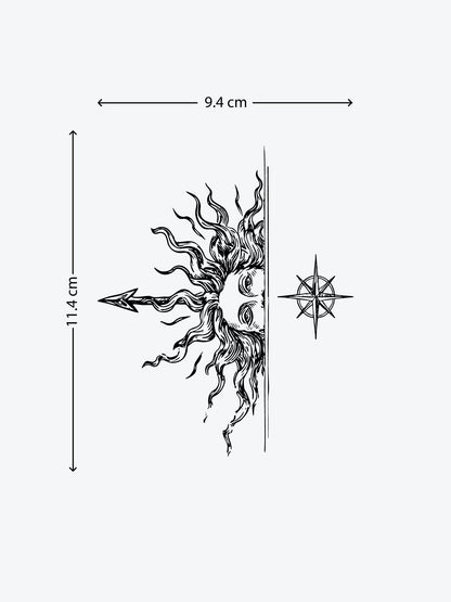 Sun God temporary tattoo