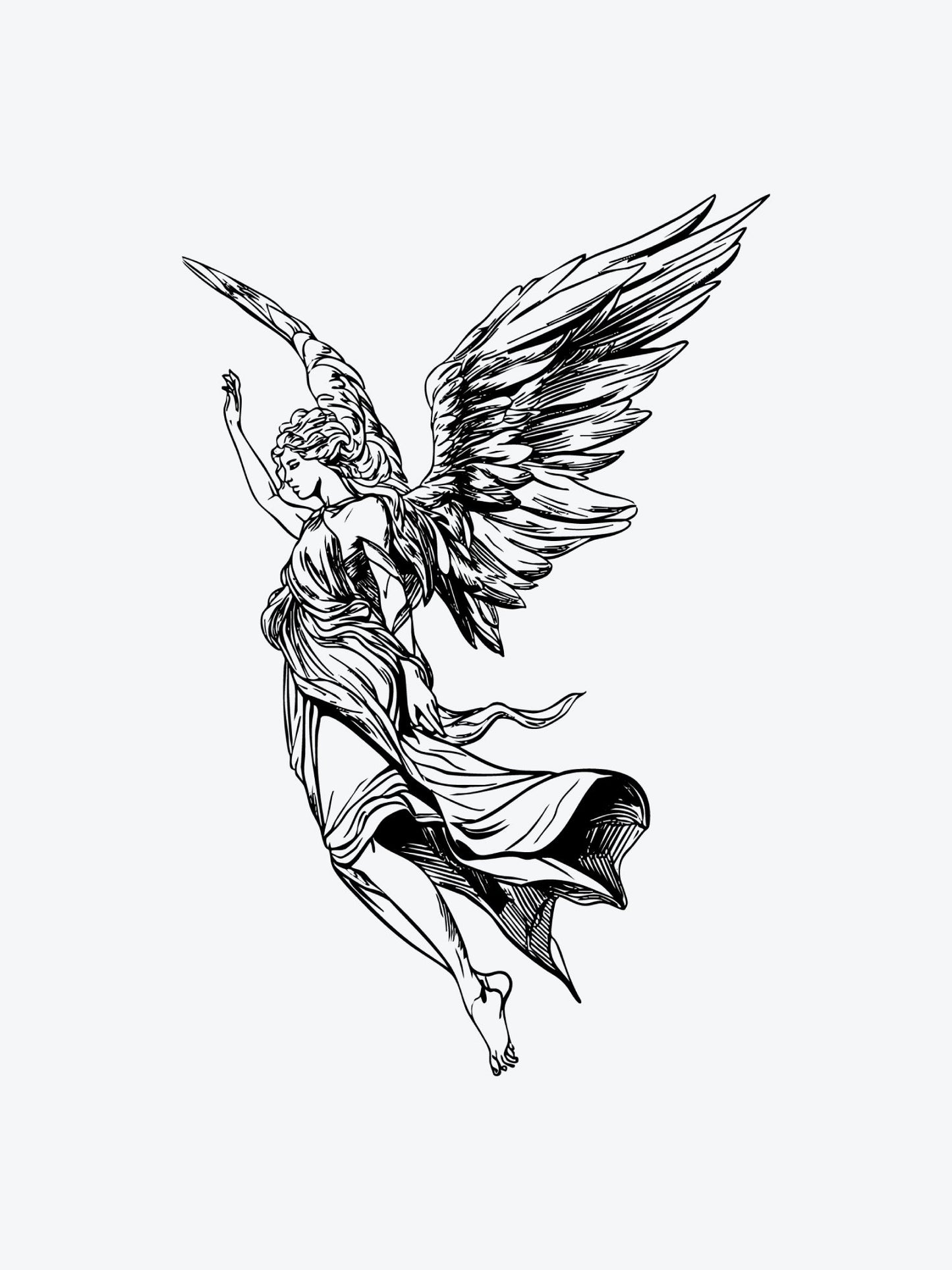Female Angel temporary tattoo