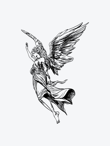 Female Angel temporary tattoo