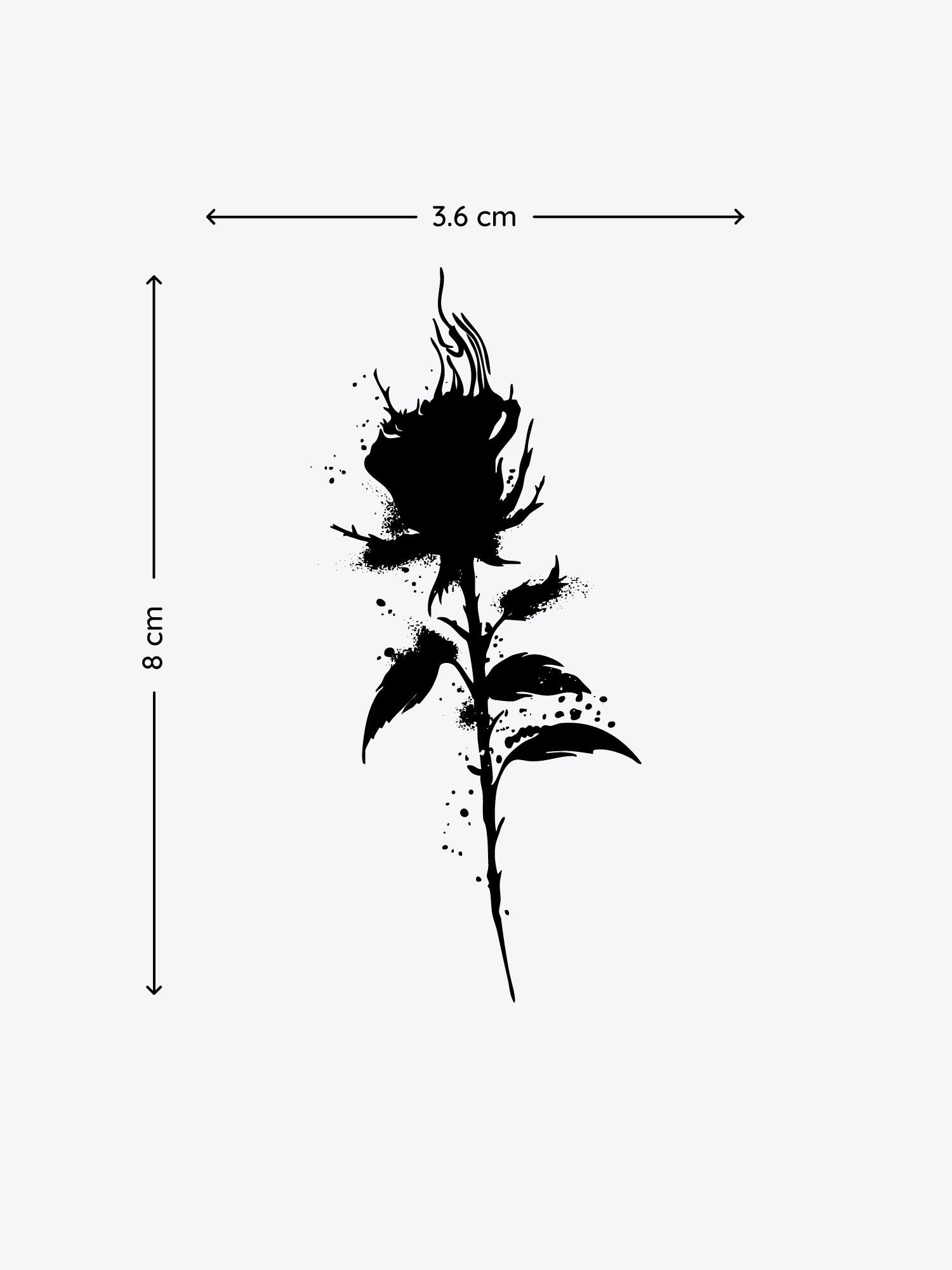 Black Smoke Rose temporary tattoo