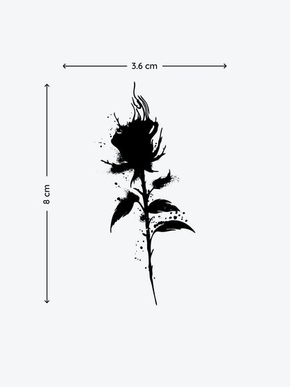 Black Smoke Rose temporary tattoo