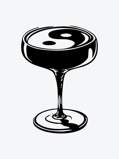 Ying Yang Drink temporary tattoo