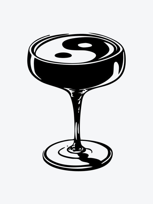 Ying Yang Drink temporary tattoo