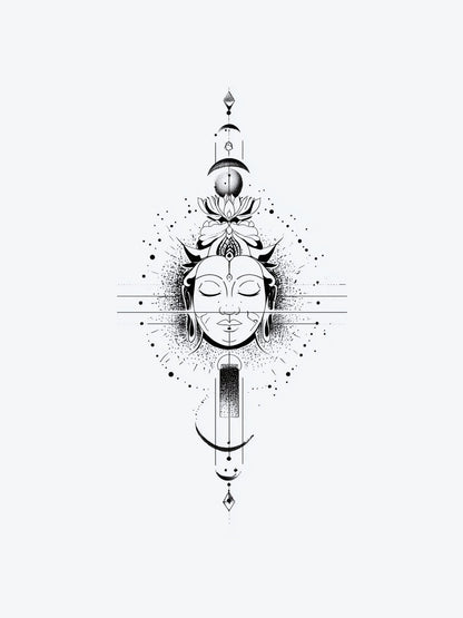 Buddha Linework temporary tattoo