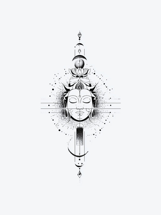 Buddha Linework temporary tattoo