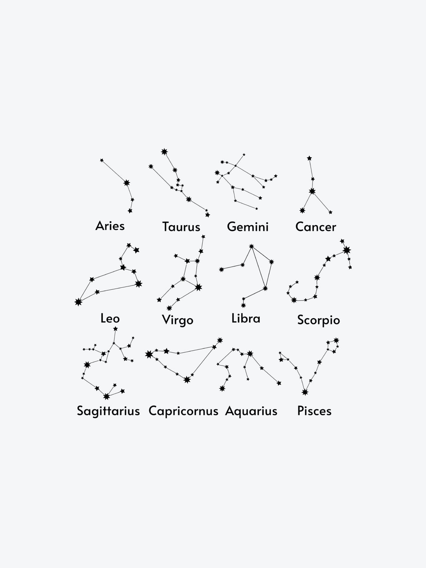 Mini Zodiacs Symbols temporary tattoo