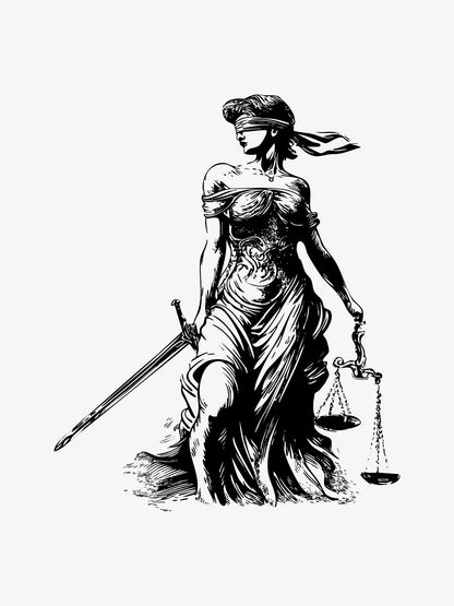 Justice Sculpture temporary tattoo