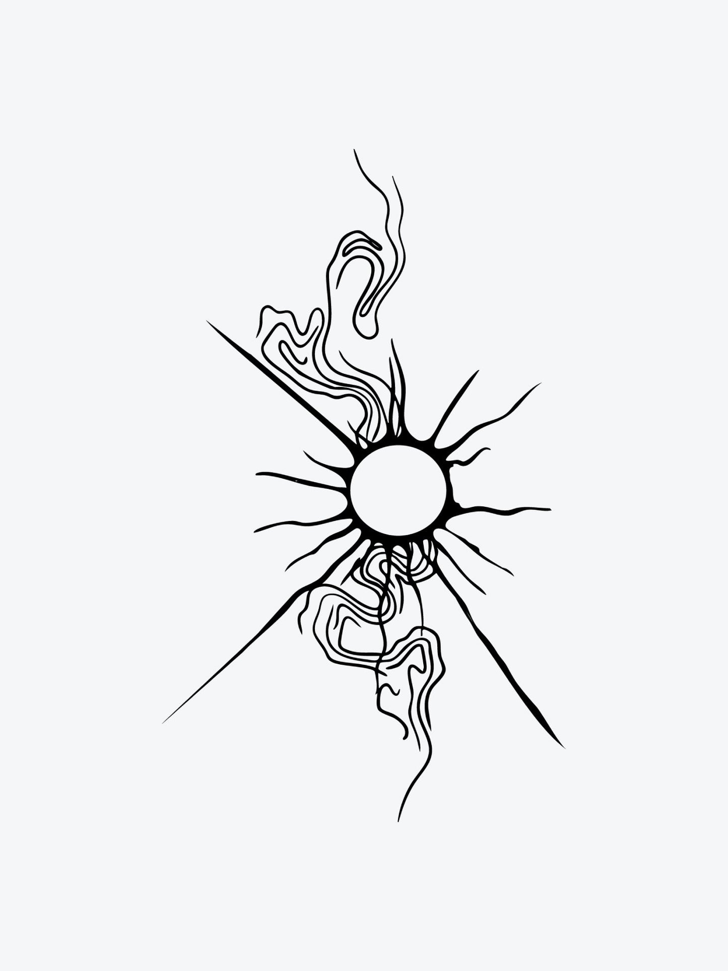 Raving Sun temporary tattoo