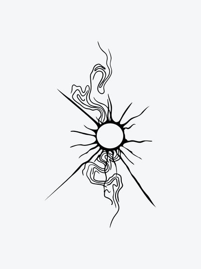 Raving Sun temporary tattoo