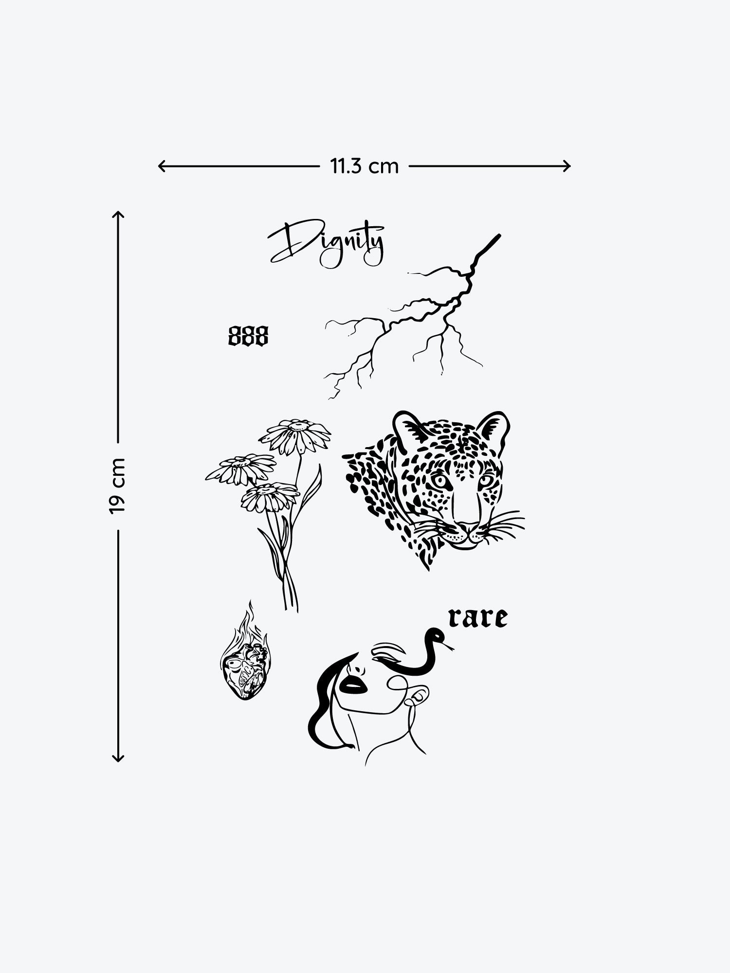 Rare Bundle (9 Tattoos) temporary tattoo