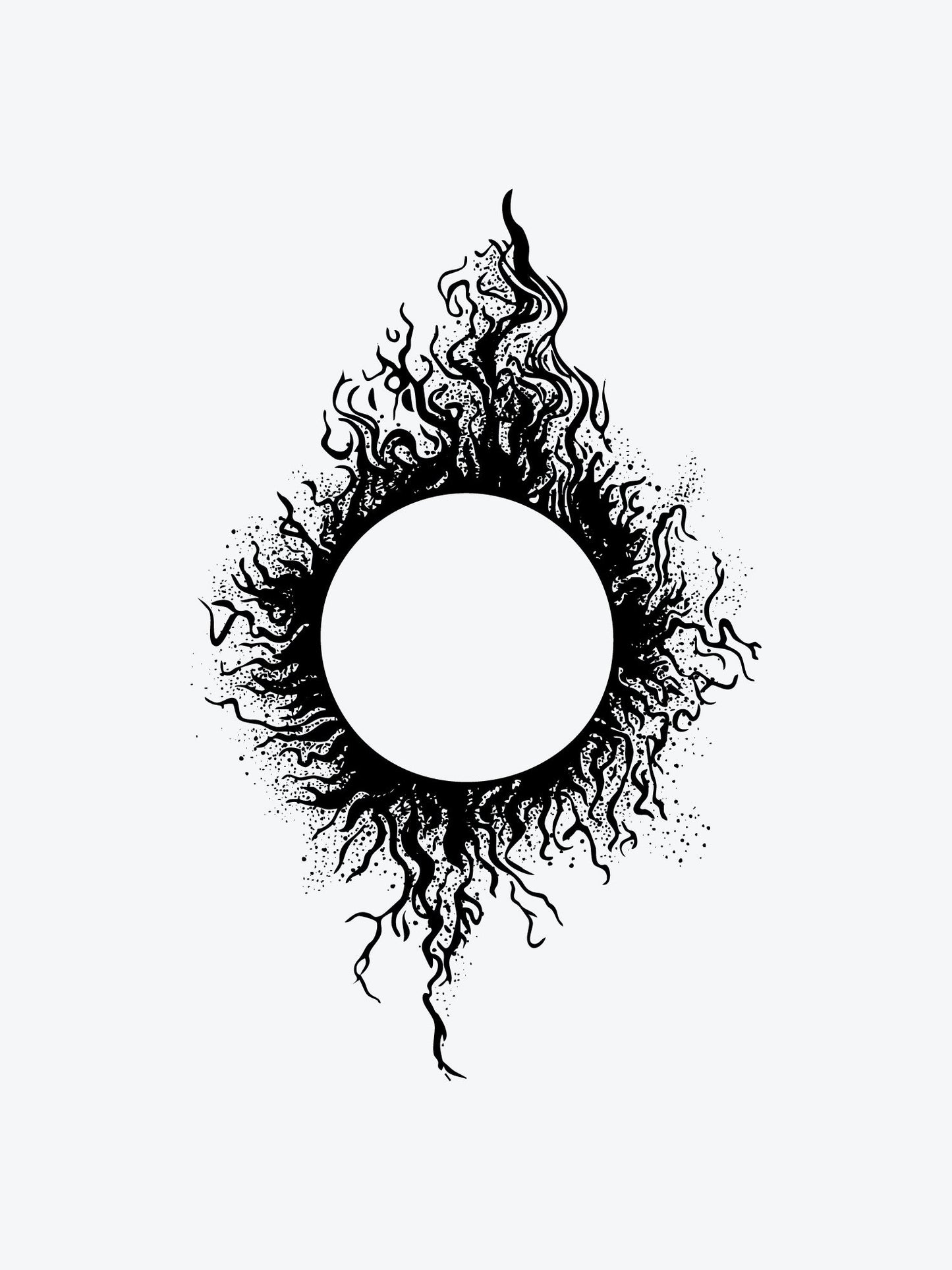 Black Sun temporary tattoo