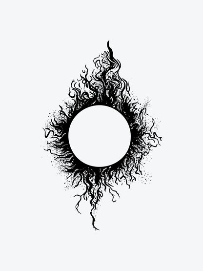 Black Sun temporary tattoo