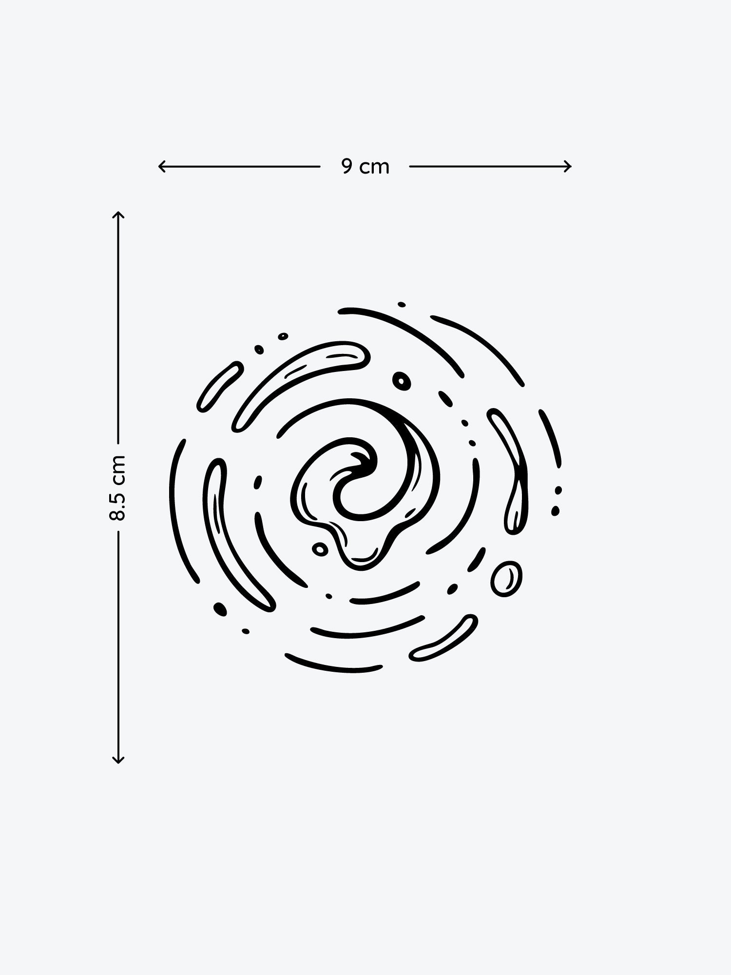 Fluid Circle temporary tattoo