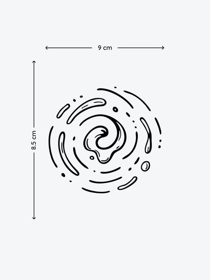 Fluid Circle temporary tattoo