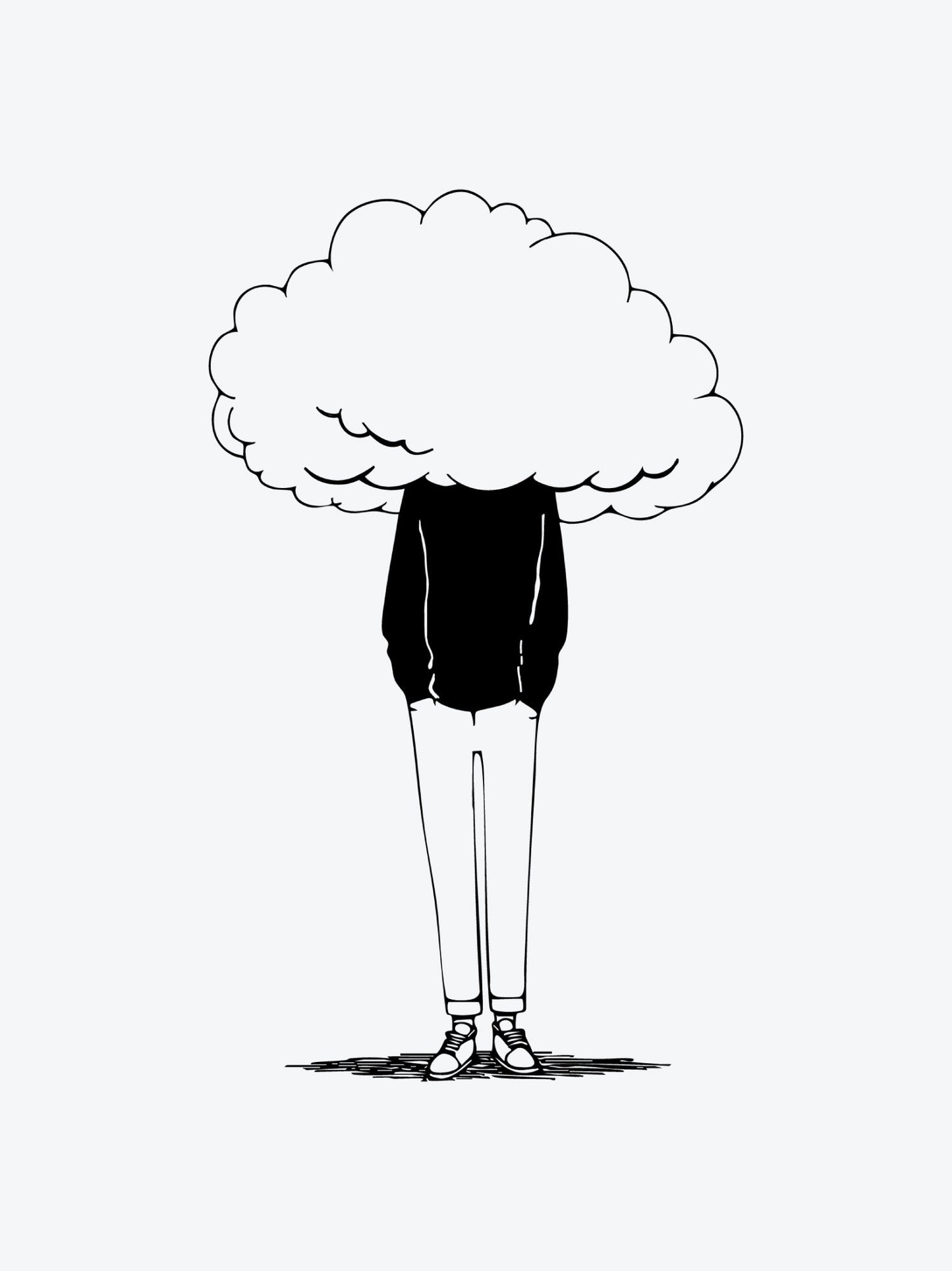 Boy Head in the Clouds temporary tattoo