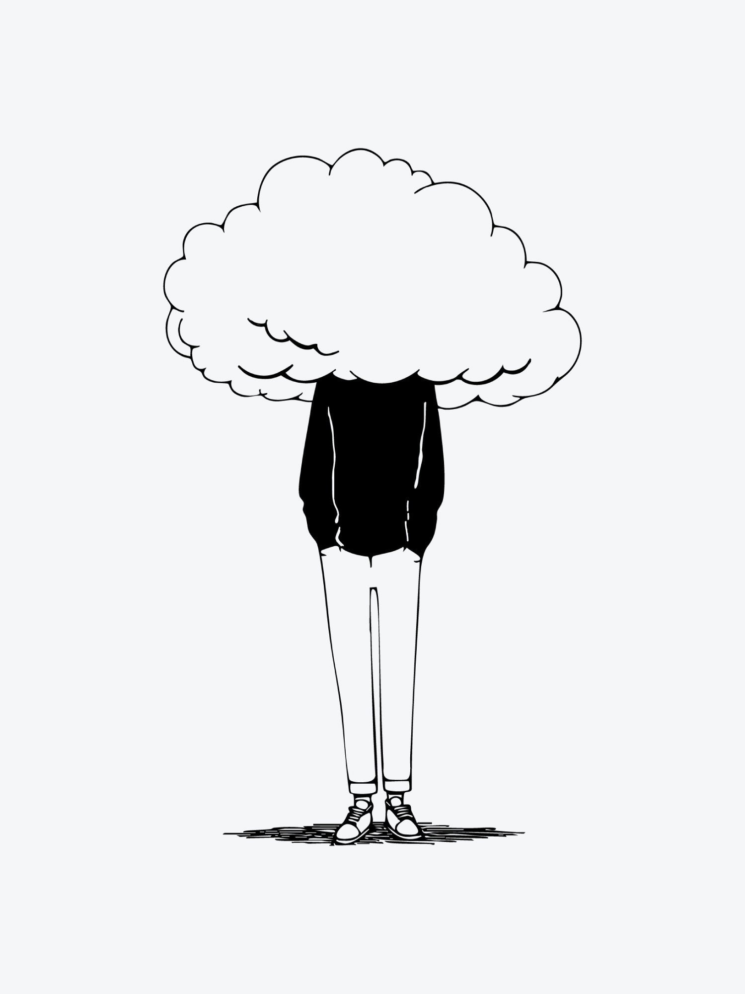 Boy Head in the Clouds temporary tattoo