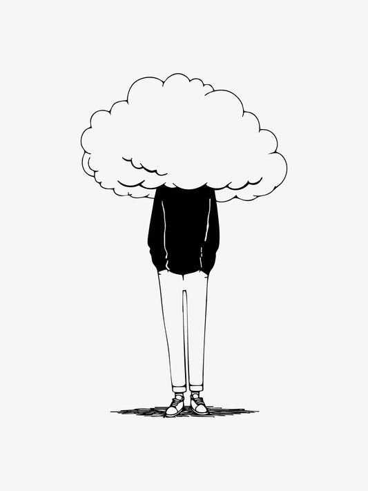 Boy Head in the Clouds temporary tattoo