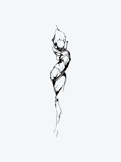 Abstract Woman Linework temporary tattoo