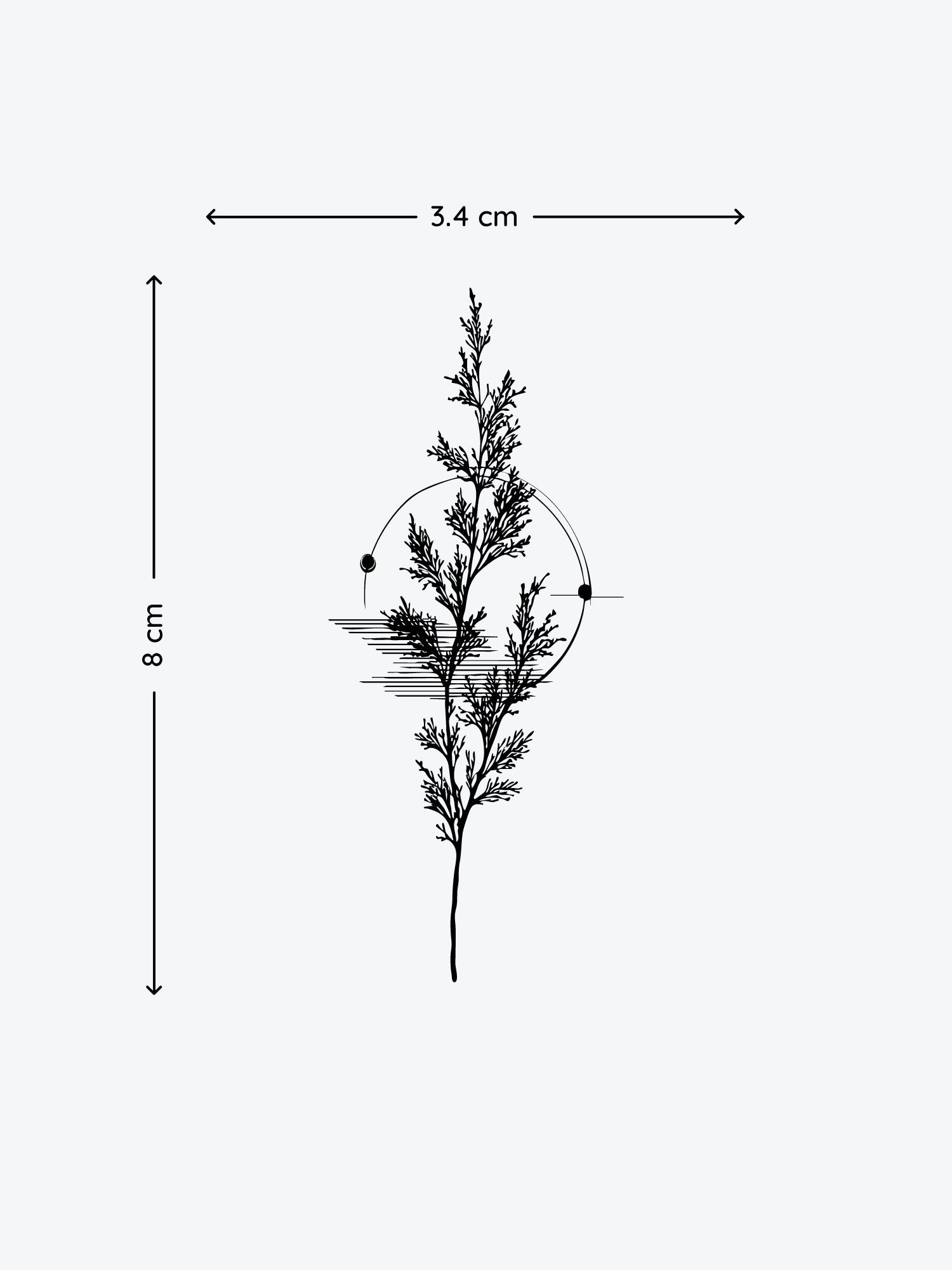 Fir Needle Branch temporary tattoo