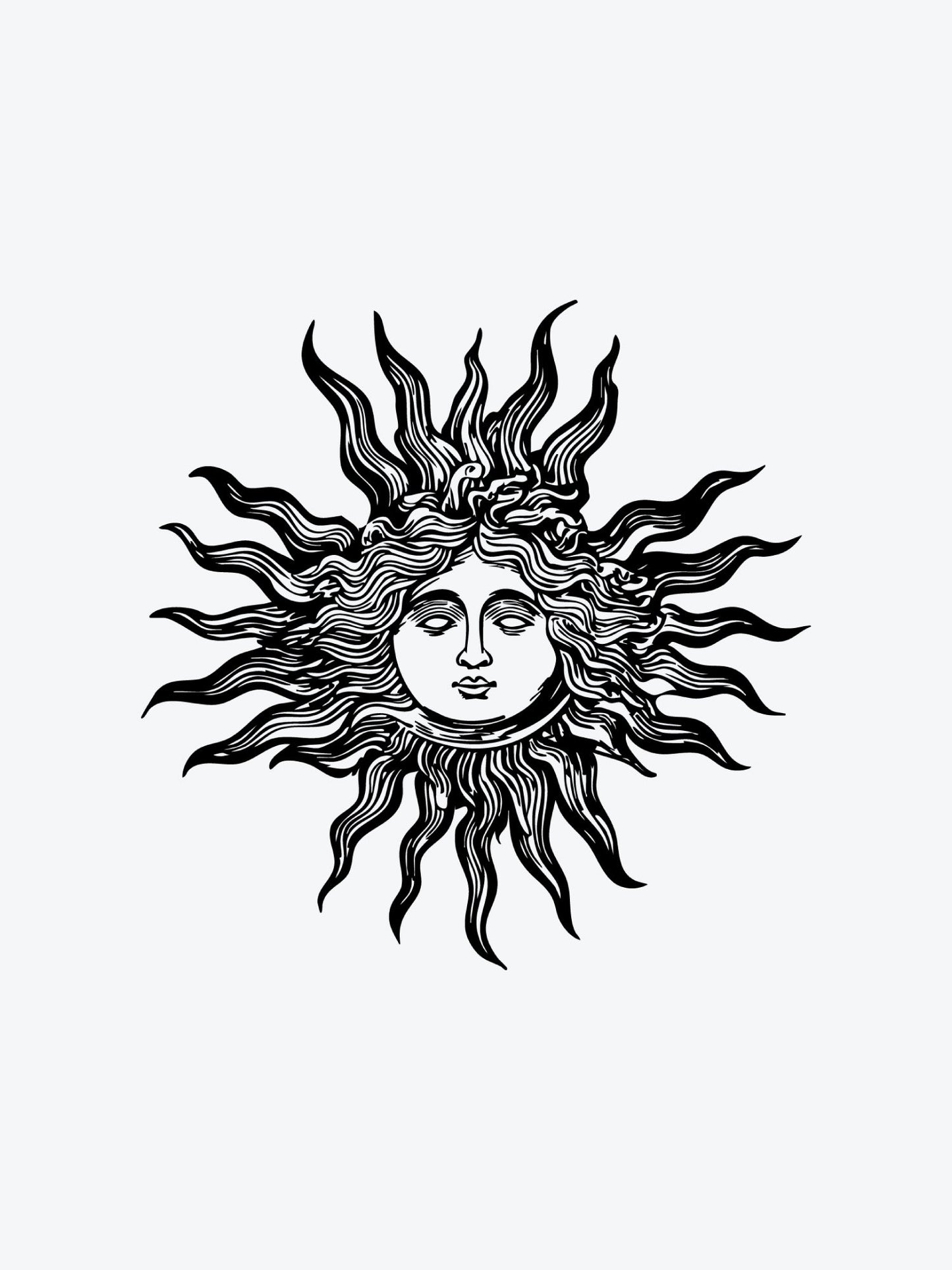 Sun Portrait temporary tattoo