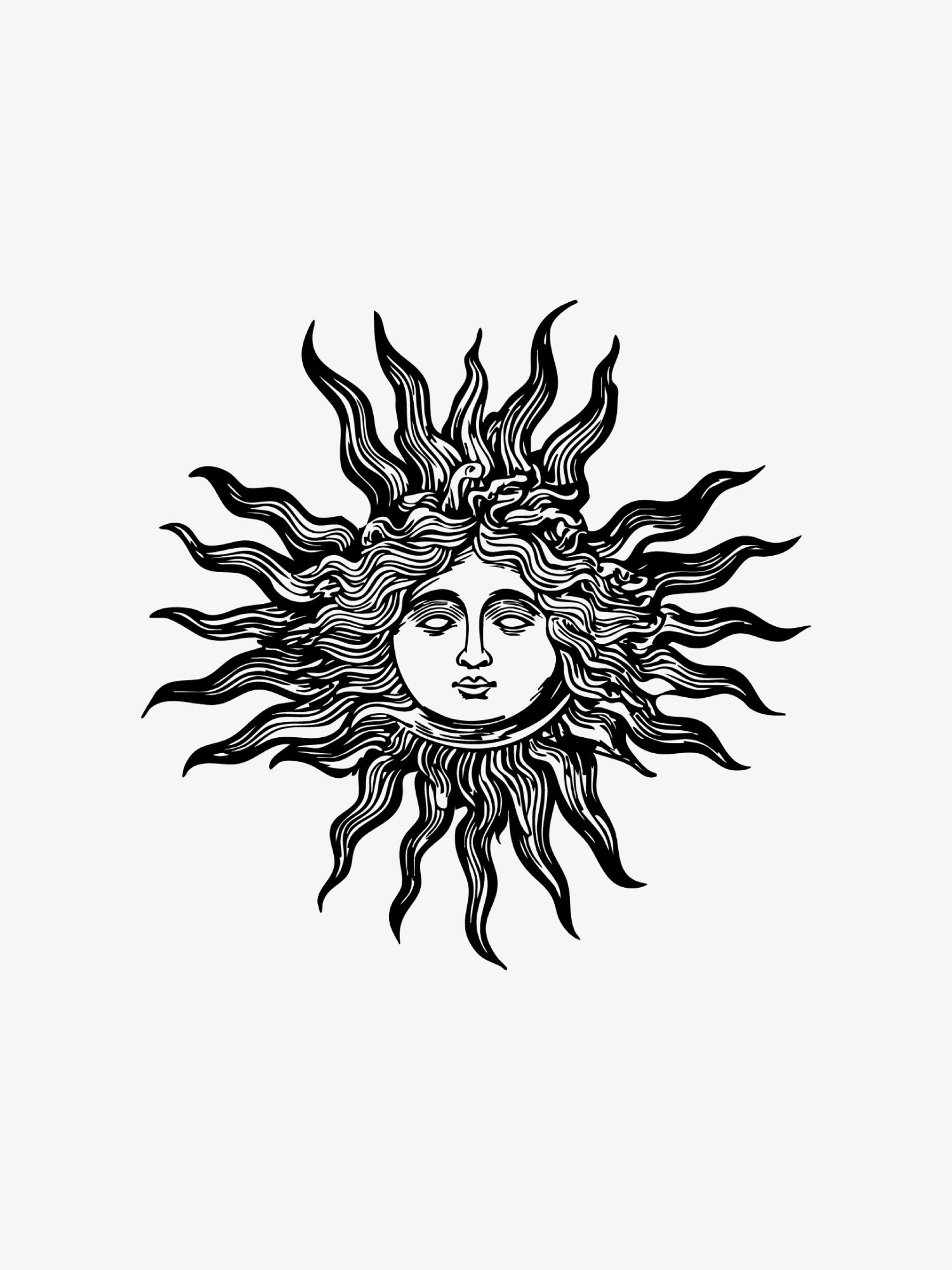 Sun Portrait temporary tattoo