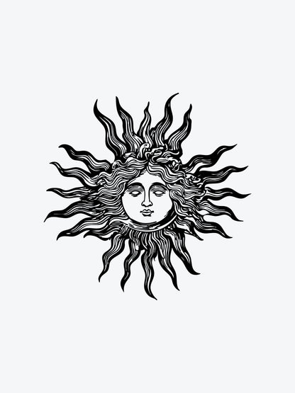 Sun Portrait temporary tattoo