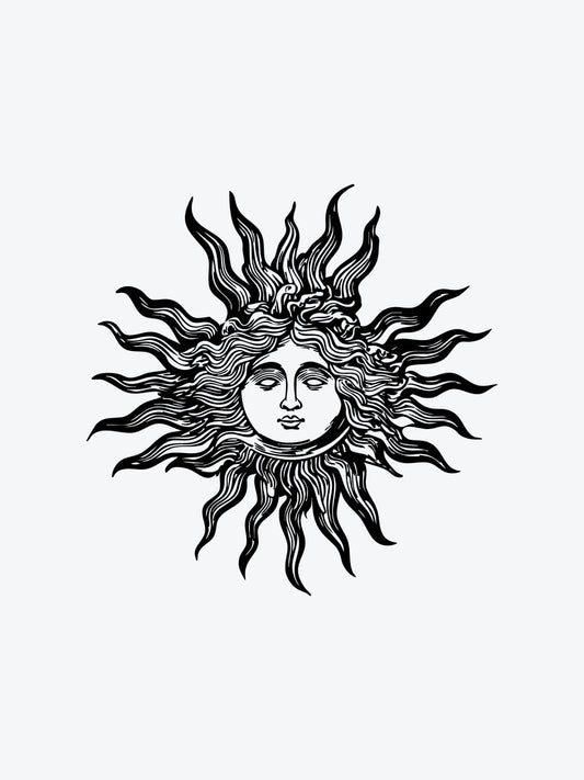 Sun Portrait temporary tattoo