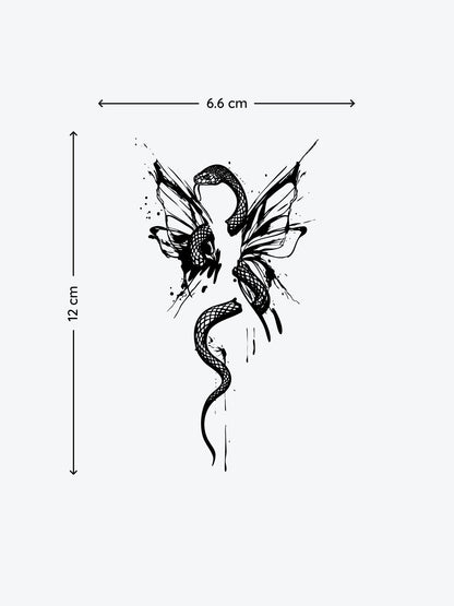 Serpents Butterfly temporary tattoo
