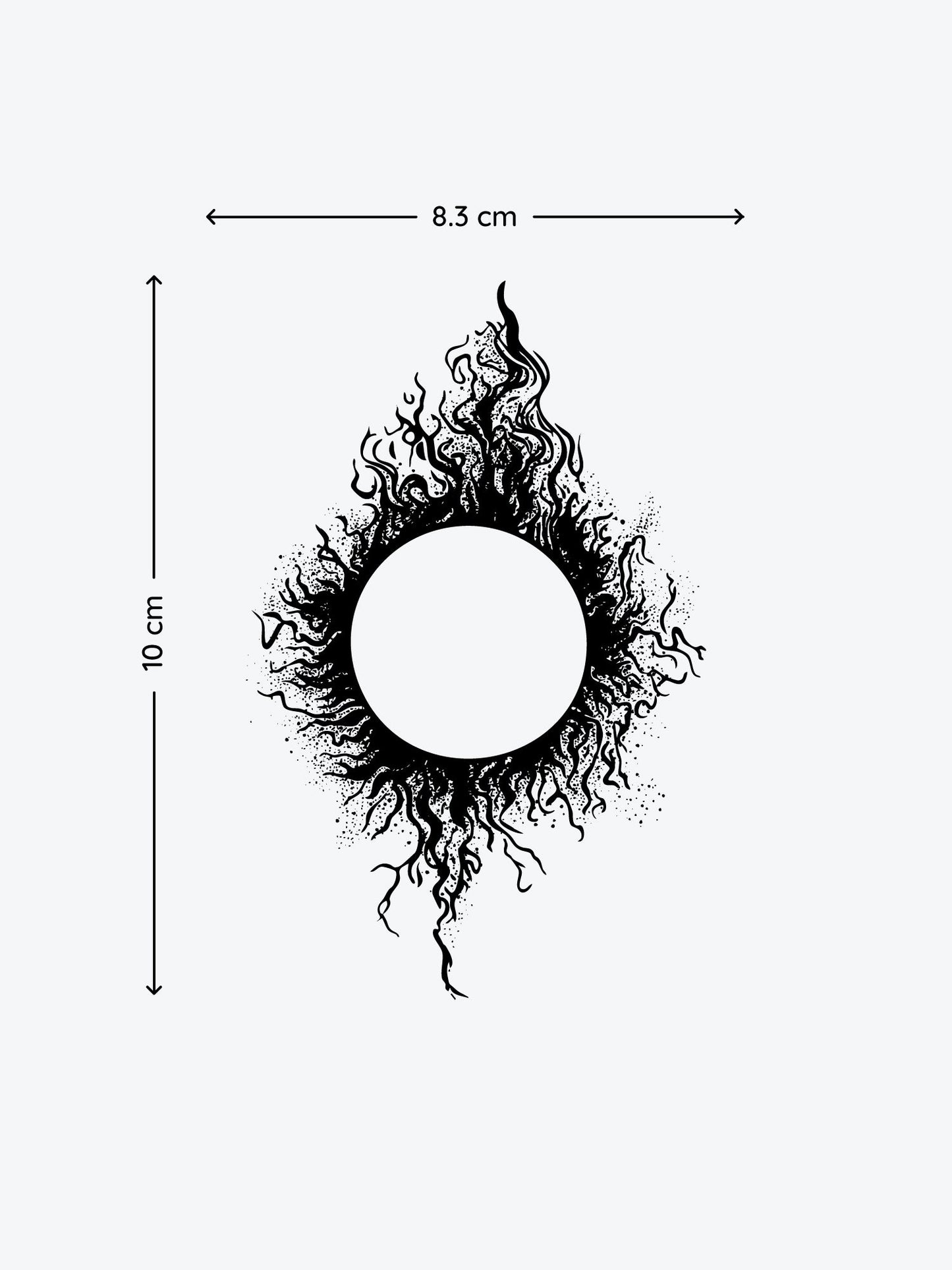 Black Sun temporary tattoo