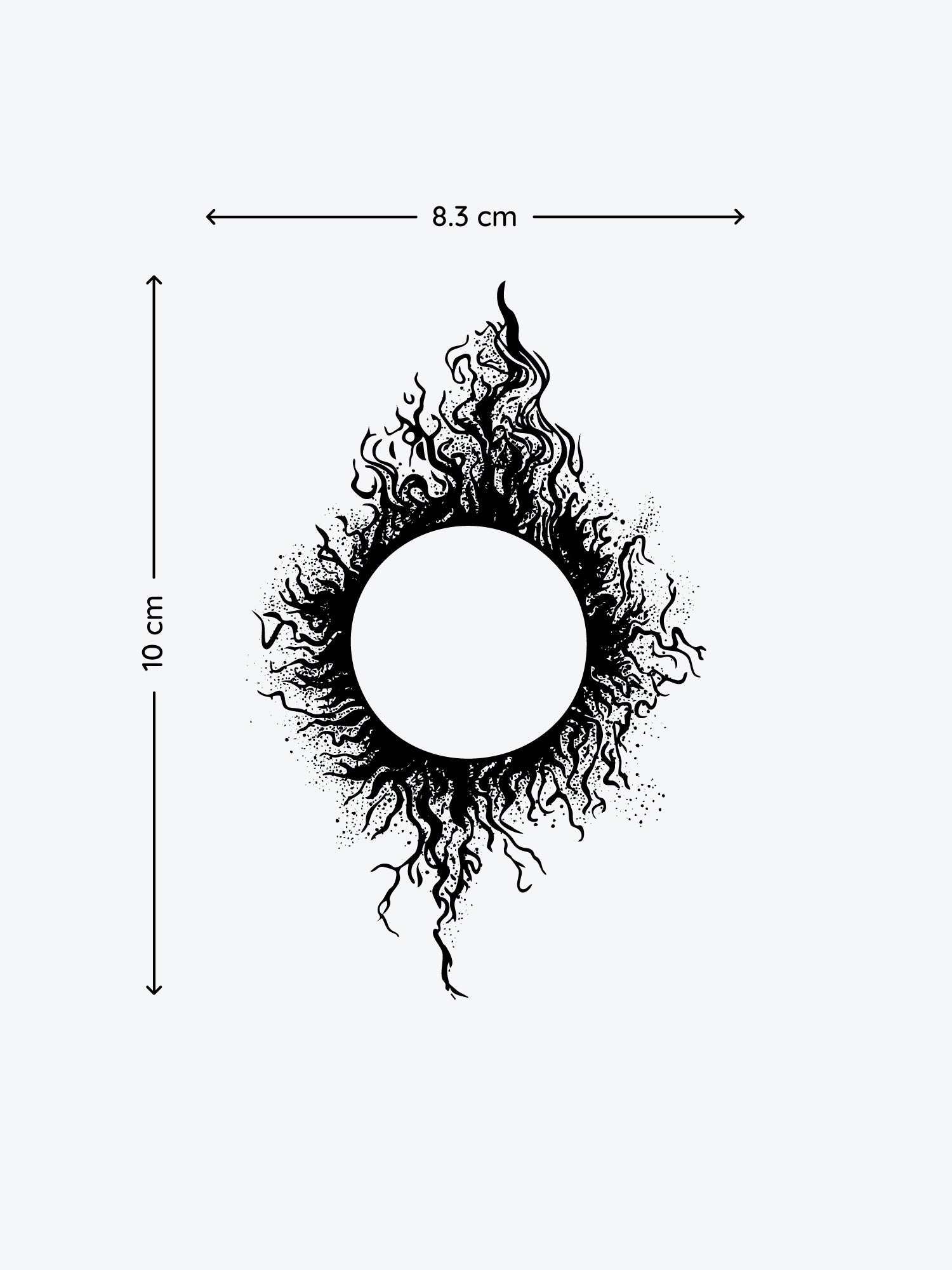 Black Sun temporary tattoo