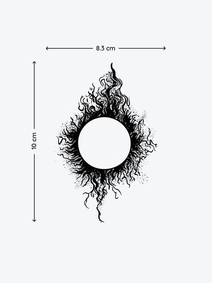 Black Sun temporary tattoo