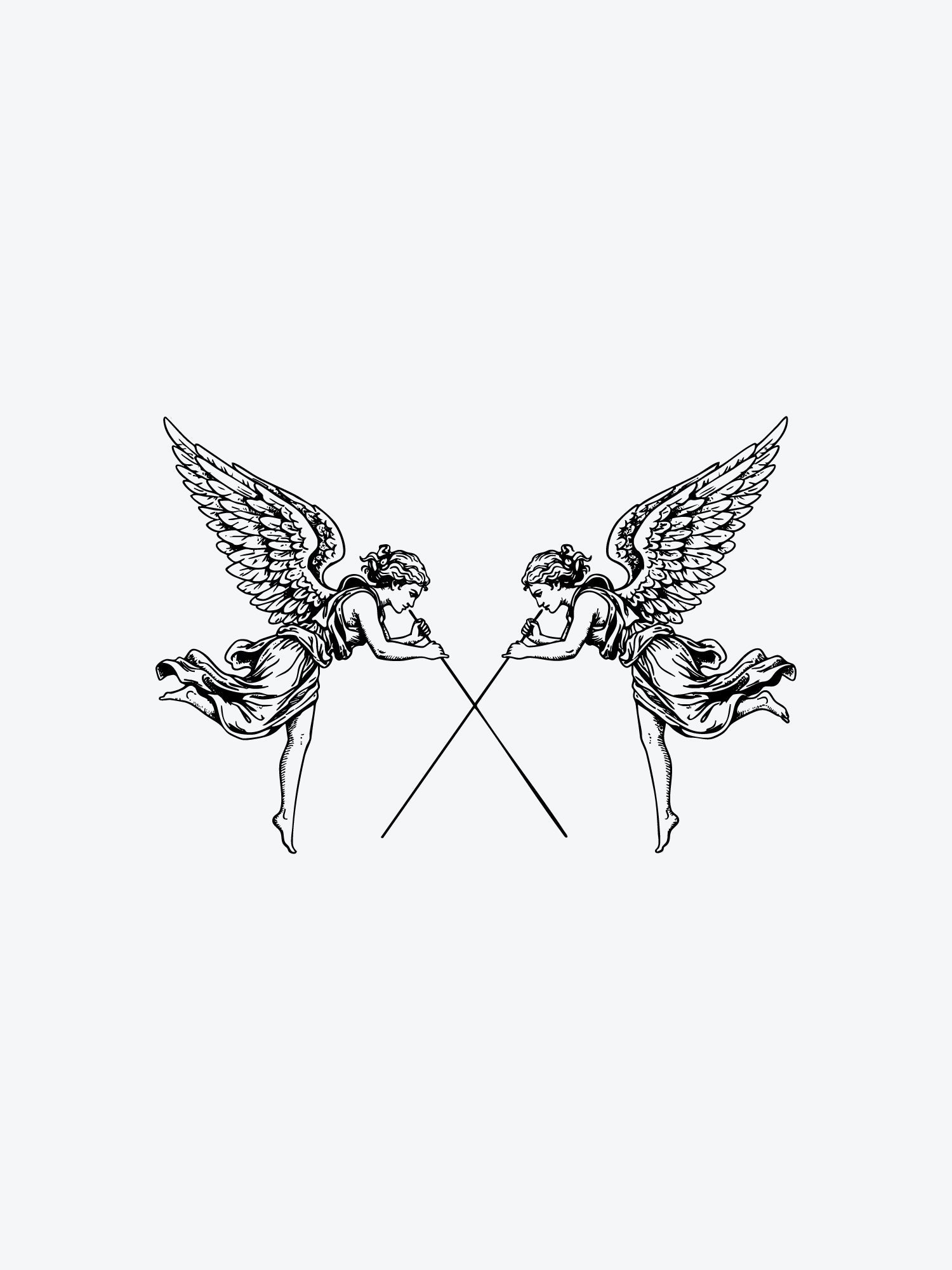 Angels with Trumpets temporary tattoo