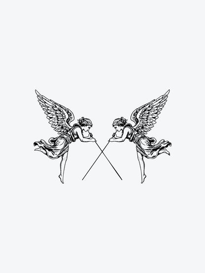 Angels with Trumpets temporary tattoo
