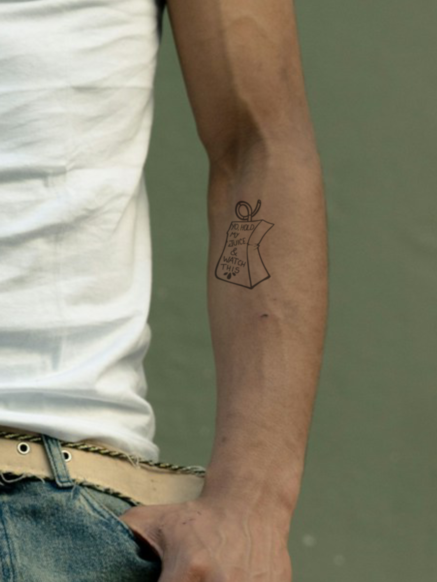 Juiced Up temporary tattoo