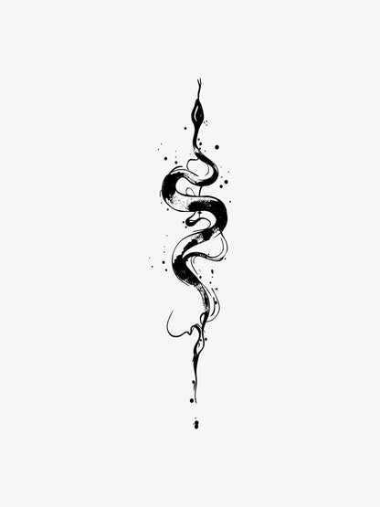 Snake Aquarell temporary tattoo