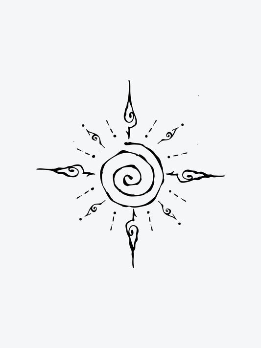 Sun Spiral temporary tattoo
